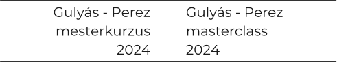 Gulys - Perez mesterkurzus 2024 Gulys - Perez masterclass 2024